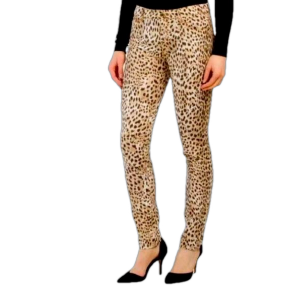 ROBERTO CAVALLI leopard print skinny midwife jeans SZ 44 NWT